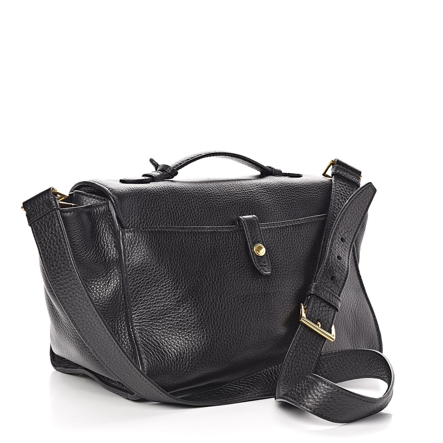 Vitello Daino Sound Twin Pocket Satchel Black
