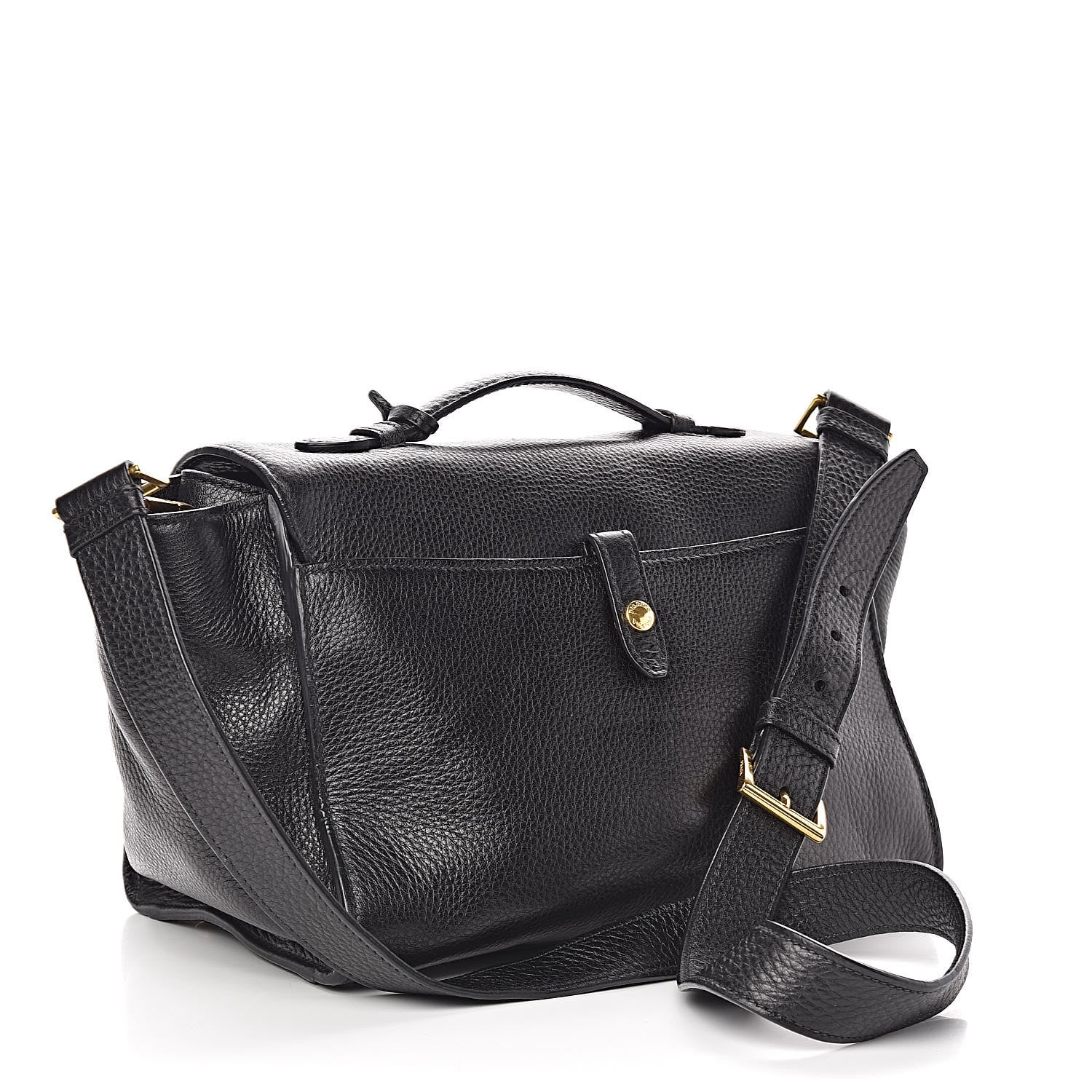 Prada Vitello Daino Sound Twin Pocket Satchel Black 3 of 9