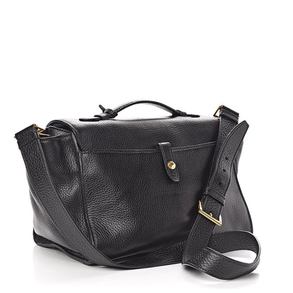 Prada Vitello Daino Sound Twin Pocket Satchel Black 3 of 9