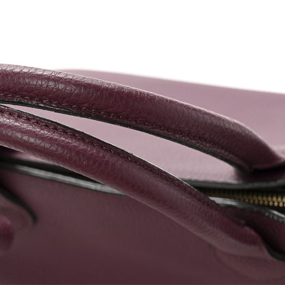 Burberry Grainy Calfskin House Check Medium Banner Tote Elderberry 11 of 13