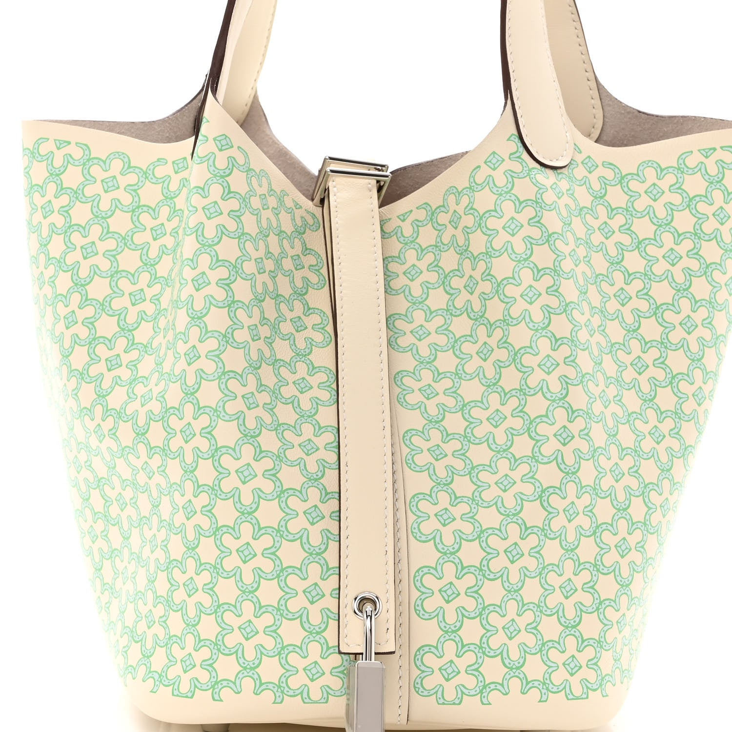 Hermes Swift Lucky Daisy Picotin Lock 18 PM Nata Vert 8 of 10