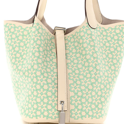 Hermes Swift Lucky Daisy Picotin Lock 18 PM Nata Vert 8 of 10