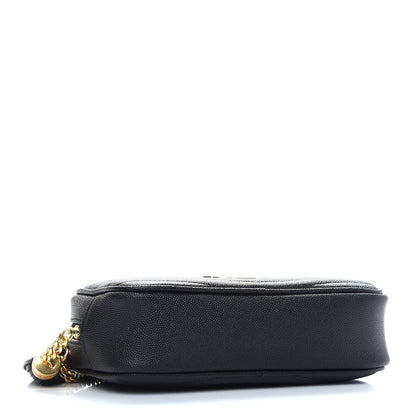 Saint Laurent Grain De Poudre Matelasse Monogram Mini Lou Camera Bag Black 4 of 11