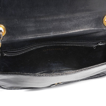 Chanel Lizard Mini Flap Shoulder Bag Black 10 of 11