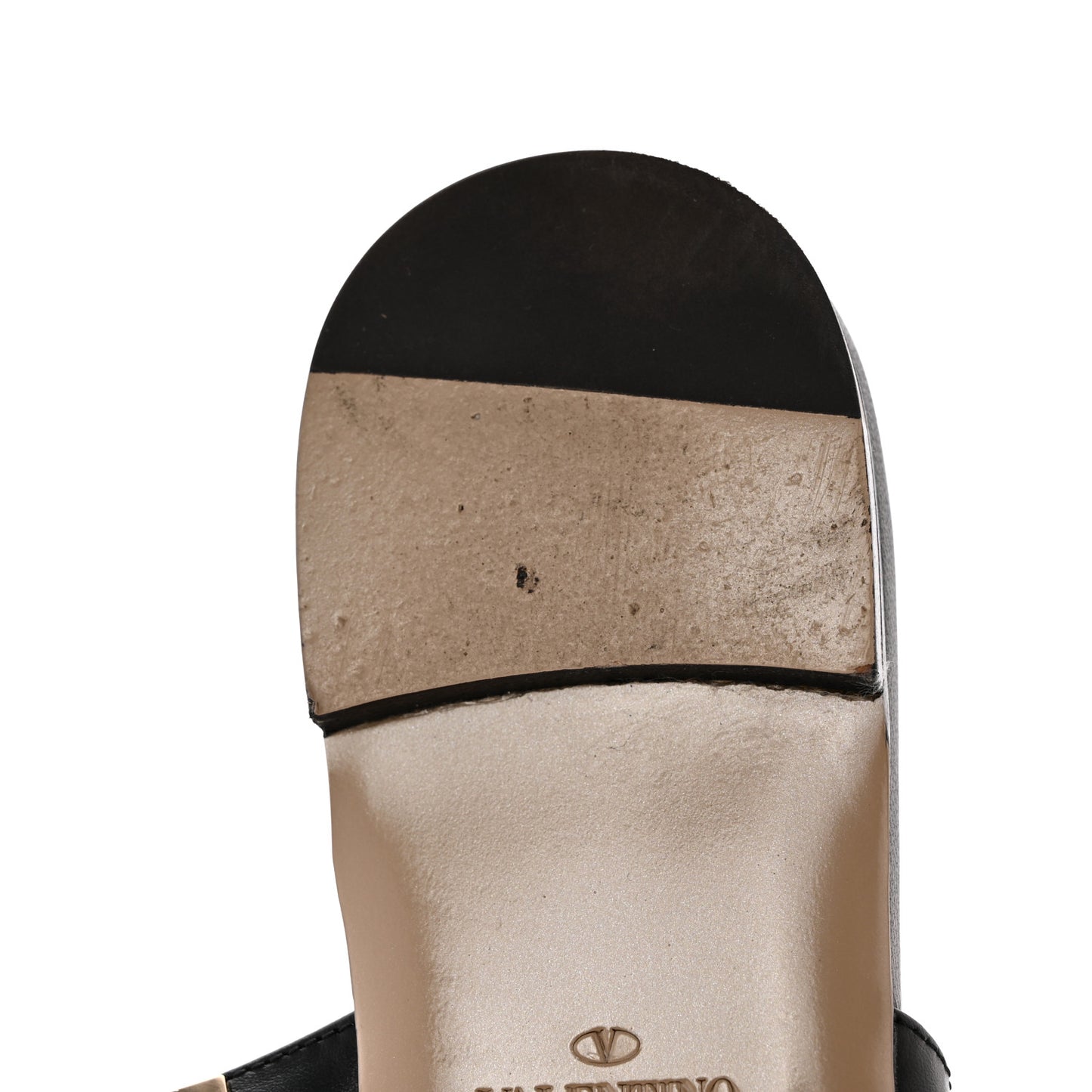 Nappa Rockstud Caged Flat Slide Sandals 37.5 Black