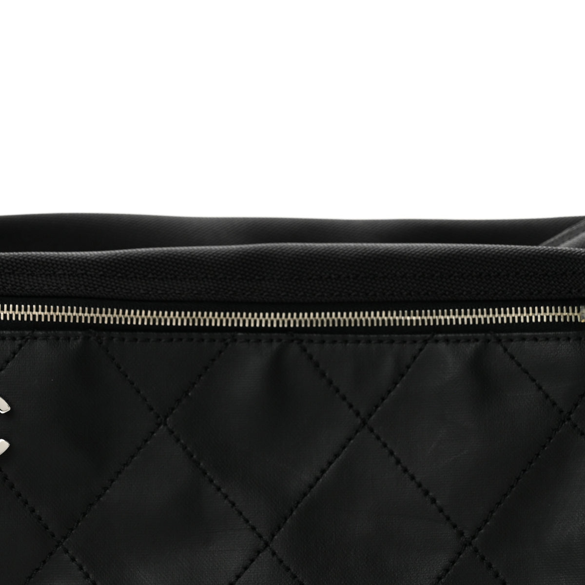Chanel Coated Canvas Quilted Paris Biarritz Shoulder Bag Black 8 of 12