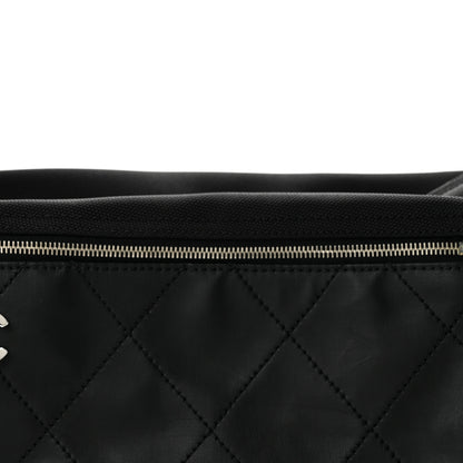 Chanel Coated Canvas Quilted Paris Biarritz Shoulder Bag Black 8 of 12