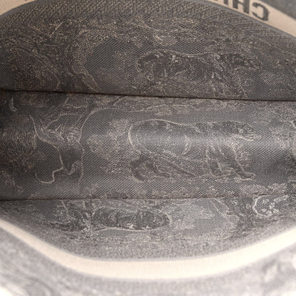 Christian Dior Canvas Embroidered Large Dioriviera Toile De Jouy Book Tote Gray 5 of 17
