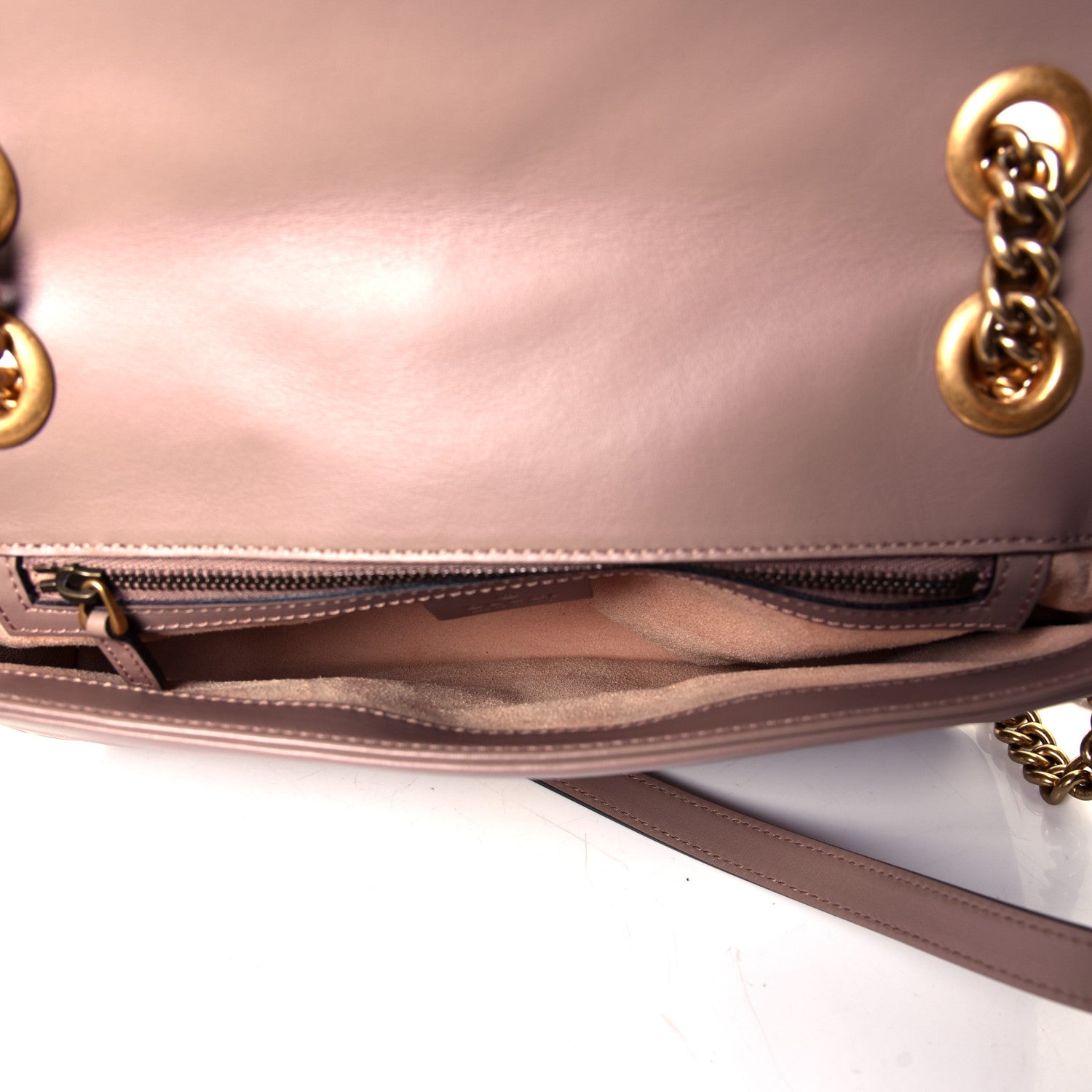 Gucci Calfskin Matelasse Small GG Marmont Shoulder Bag Porcelain Rose 4 of 4