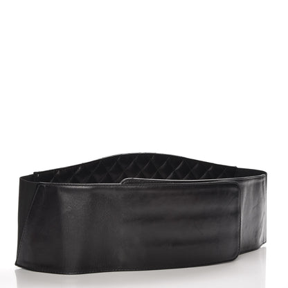 Chanel Lambskin Quilted Wide Belt Black M 3 of 10