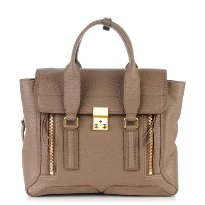3.1 Phillip Lim 3.1 Textured Calfskin Medium Pashli Satchel Taupe 1 of 8