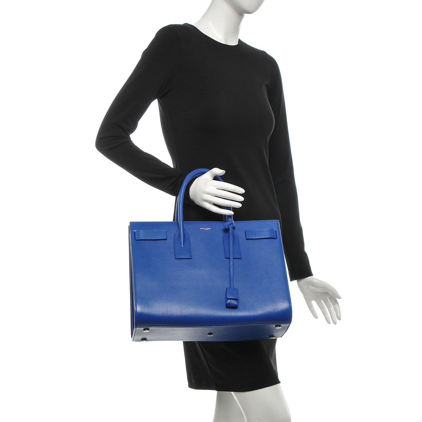 Calfskin Large Sac De Jour Carryall Royal Blue