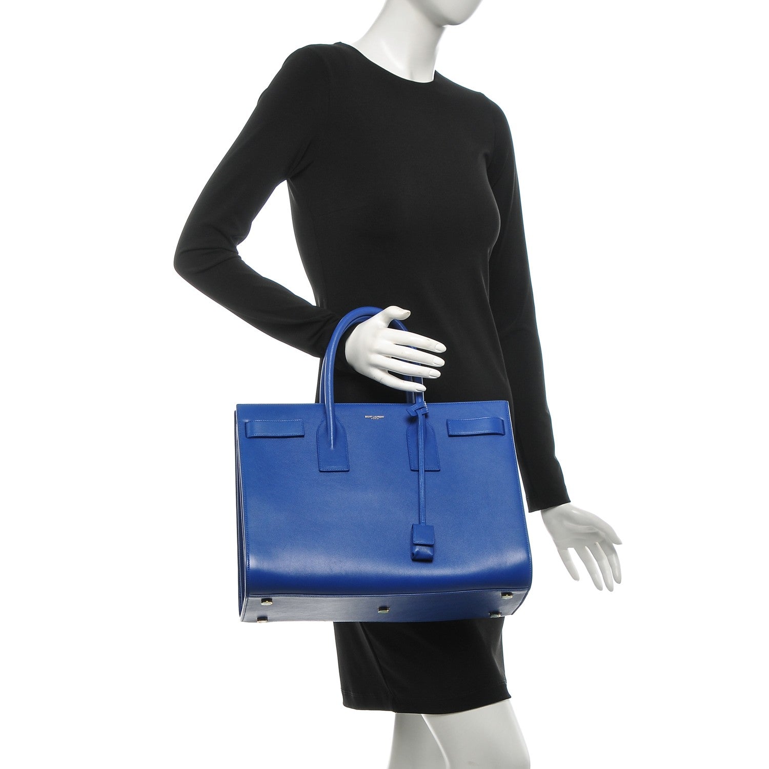 Saint Laurent Calfskin Large Sac De Jour Carryall Royal Blue 2 of 7