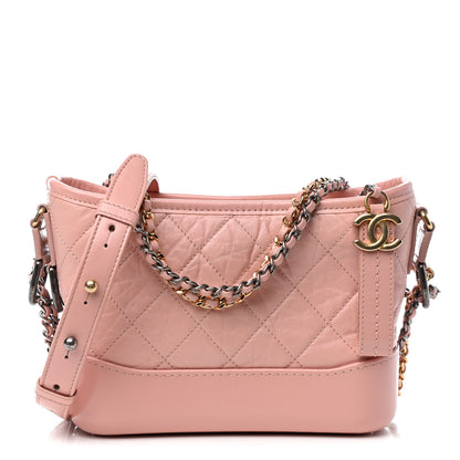 Chanel Aged Calfskin Quilted Small Gabrielle Hobo Pink 1 of 10