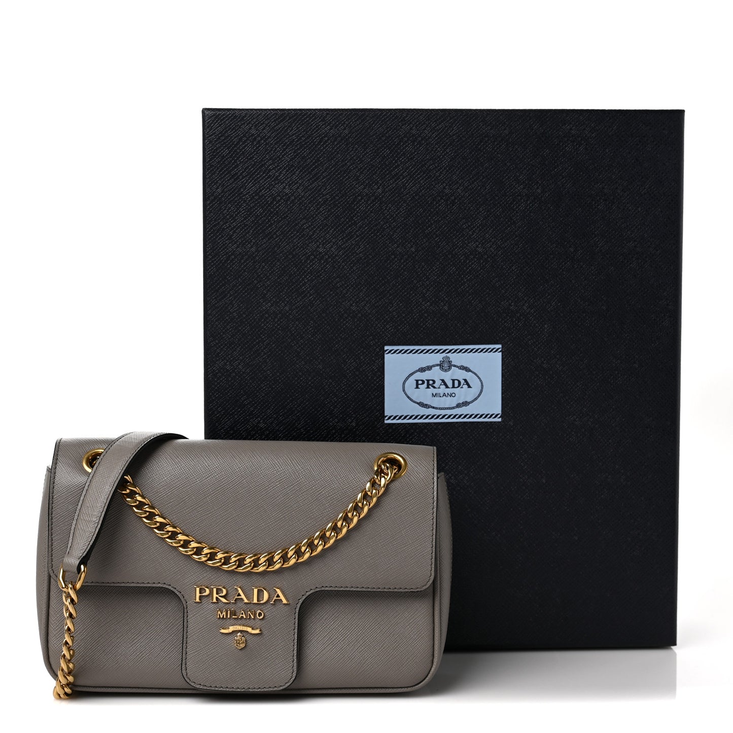 Saffiano Flap Shoulder Bag Argilla