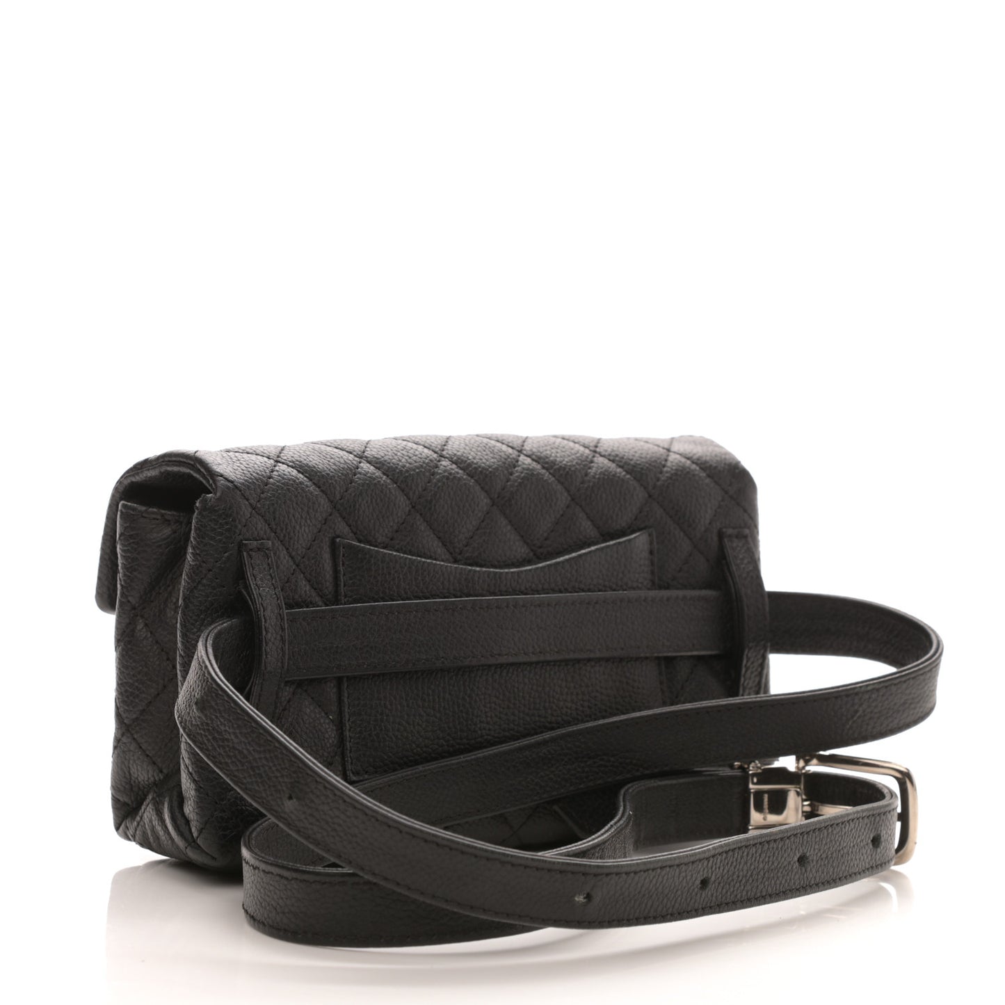 Grained Calfskin Quilted 2.55 Reissue Flap Belt Bag Clutch Black