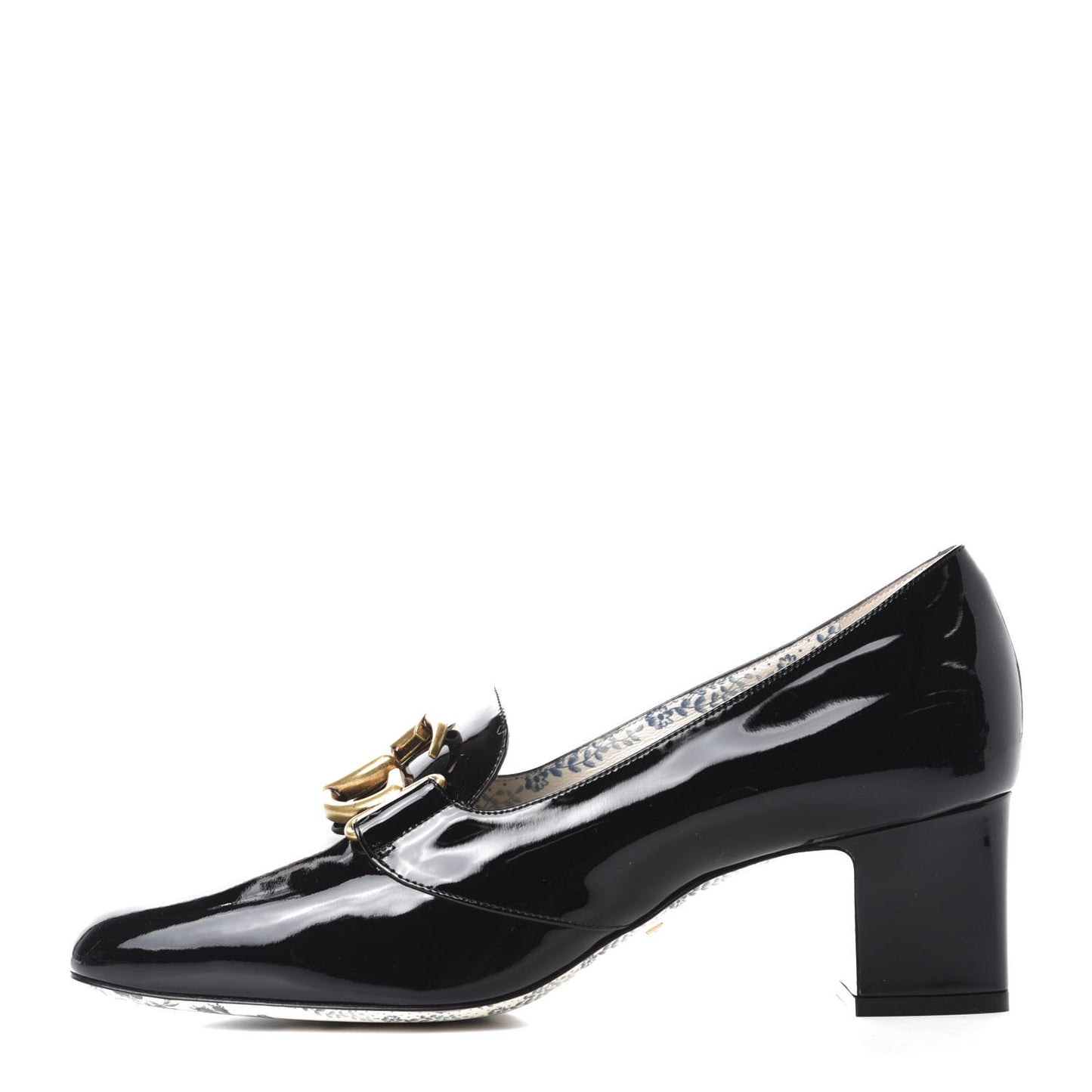Vernice GG Victoire 55mm Loafer Pumps 40 Black