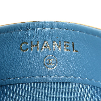 Chanel Metallic Calfskin Chevron Quilted Card Holder Gold 6 of 8