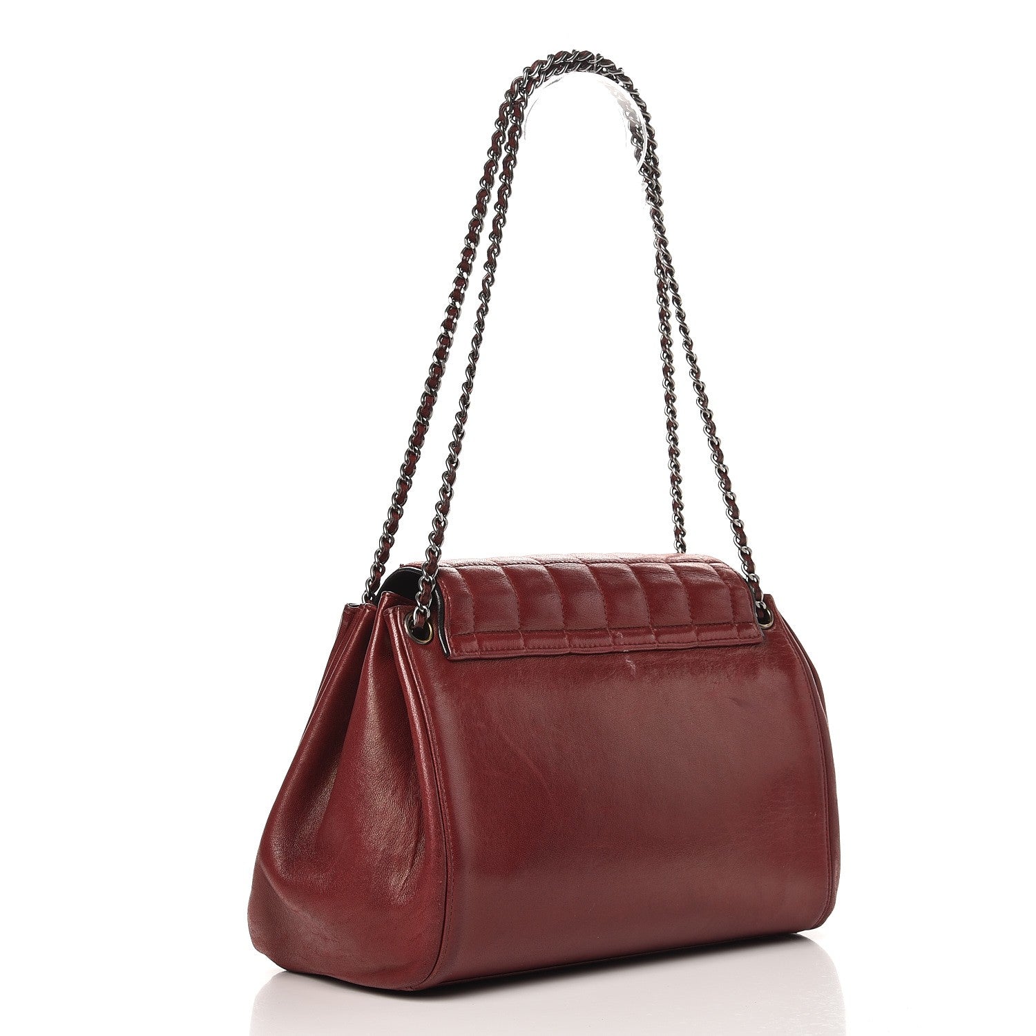 Chanel Lambskin Chocolate Bar Accordion Mademoiselle Flap Red 3 of 17