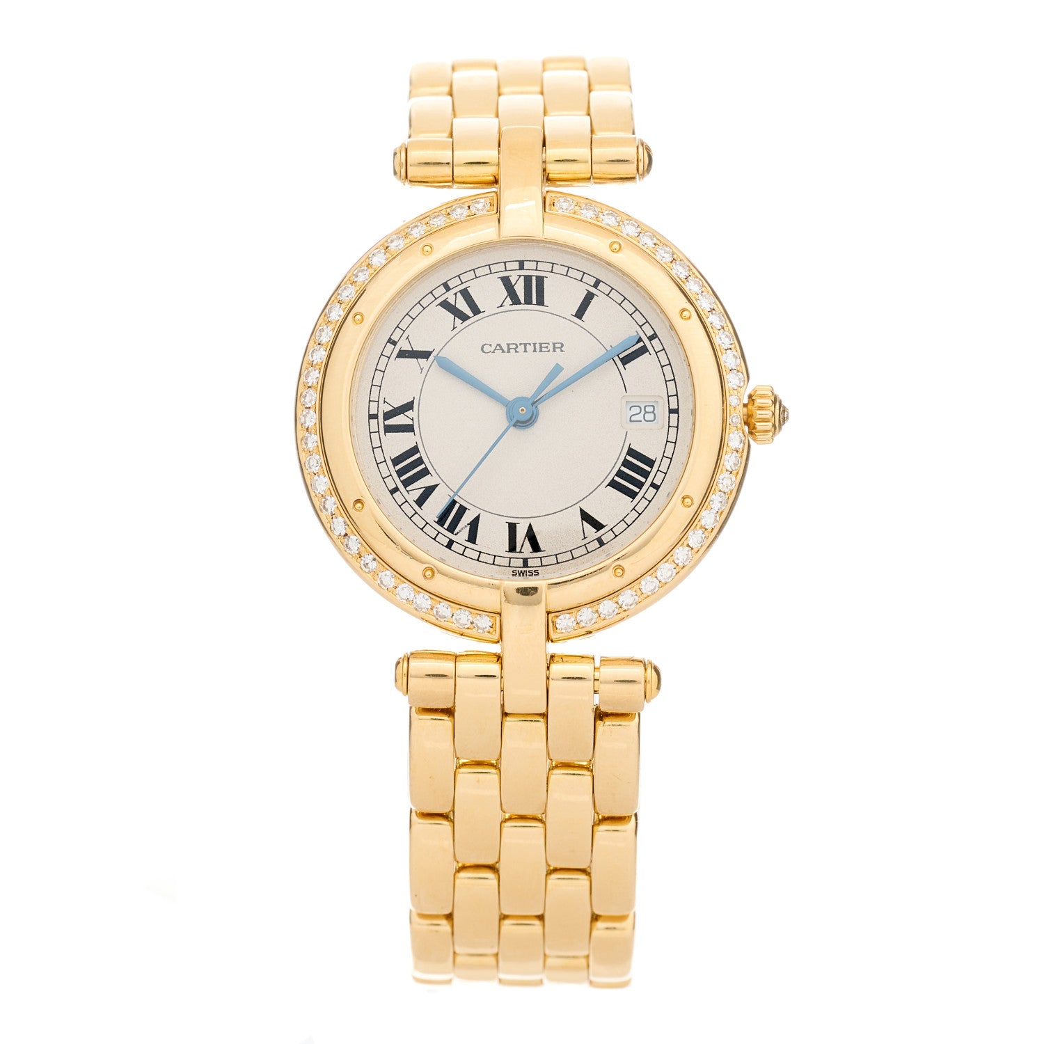 Cartier 18K Yellow Gold Diamond 29mm Panthere Vendome Quartz Watch 1 of 4