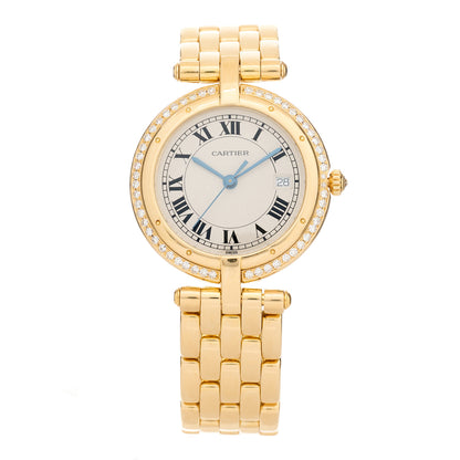 Cartier 18K Yellow Gold Diamond 29mm Panthere Vendome Quartz Watch 1 of 4