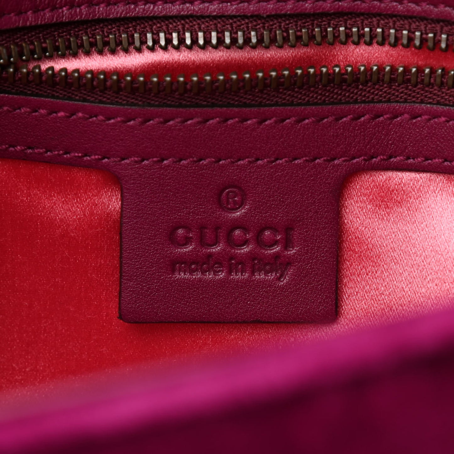 Velvet Matelasse Small GG Marmont Shoulder Bag Fuchsia Violet Cyclamen