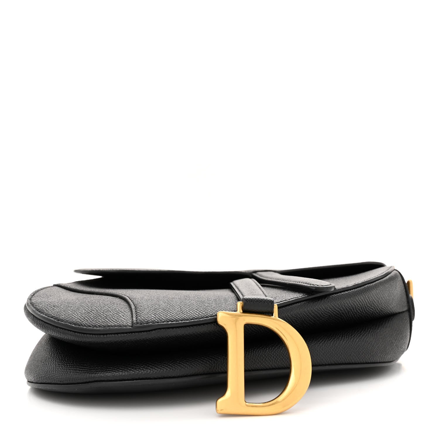 Christian Dior Grained Calfskin Saddle Bag Black 4 of 12