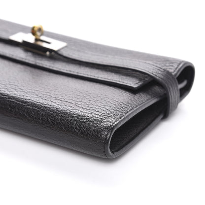 Hermes Chevre Mysore Kelly Longue Wallet Black 8 of 10