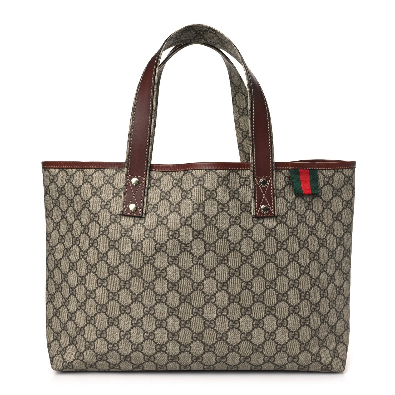 Gucci GG Plus Monogram Medium Signature Web Loop Tote Brown 1 of 9