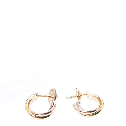 Cartier 18K Pink Yellow White Gold 13mm Trinity Hoop Earrings 4 of 6