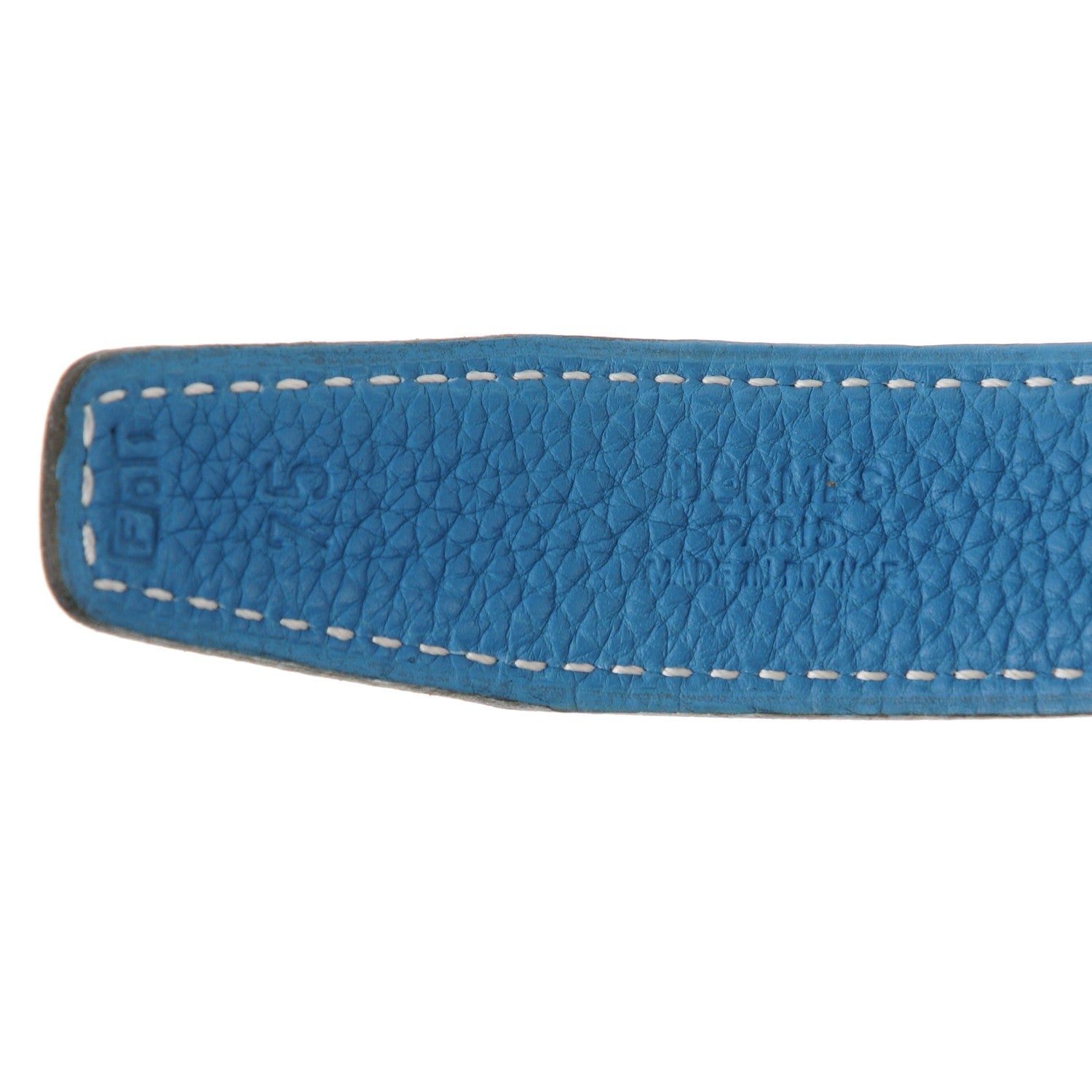 Hermes Box Togo 24mm Constance H Belt 75 Black Blue Jean 5 of 6