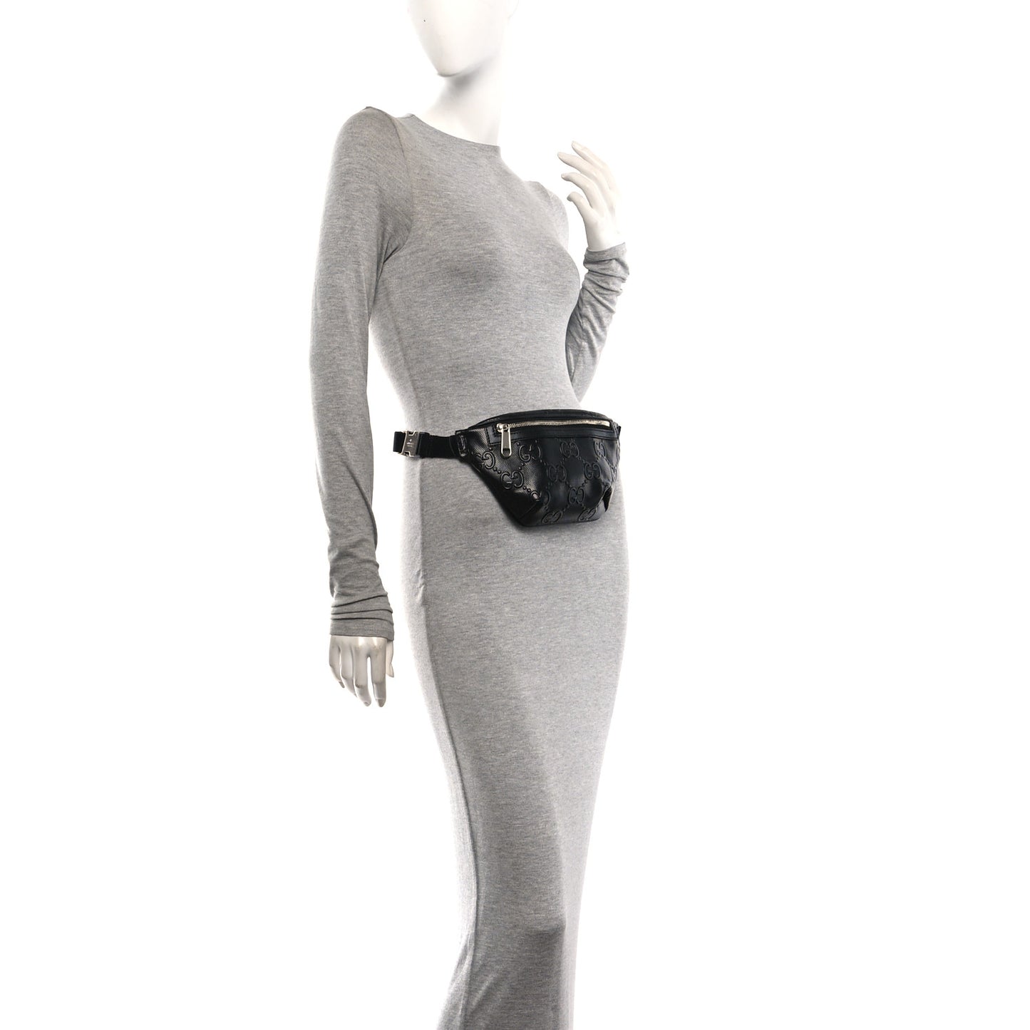 Calfskin GG Tennis Embossed Belt Bag Black