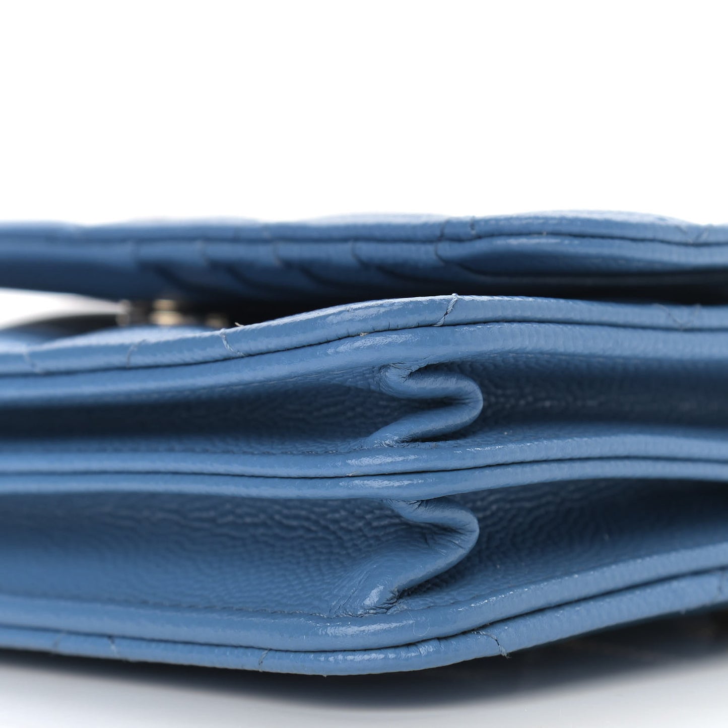 Caviar Quilted Mini Wallet On Chain WOC Blue