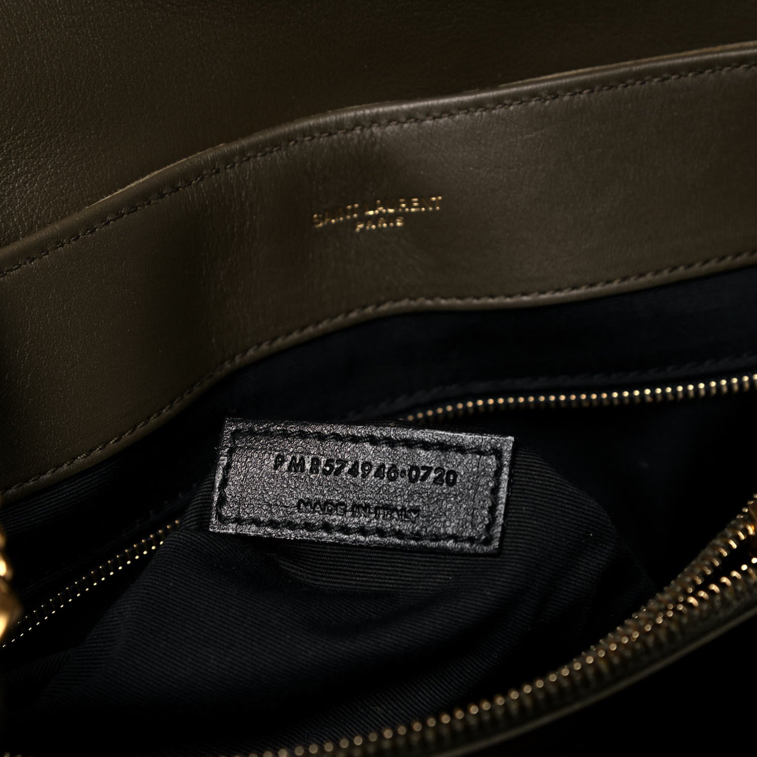 Saint Laurent Suede Y Quilted Monogram Medium Loulou Chain Satchel Olive 7 of 9