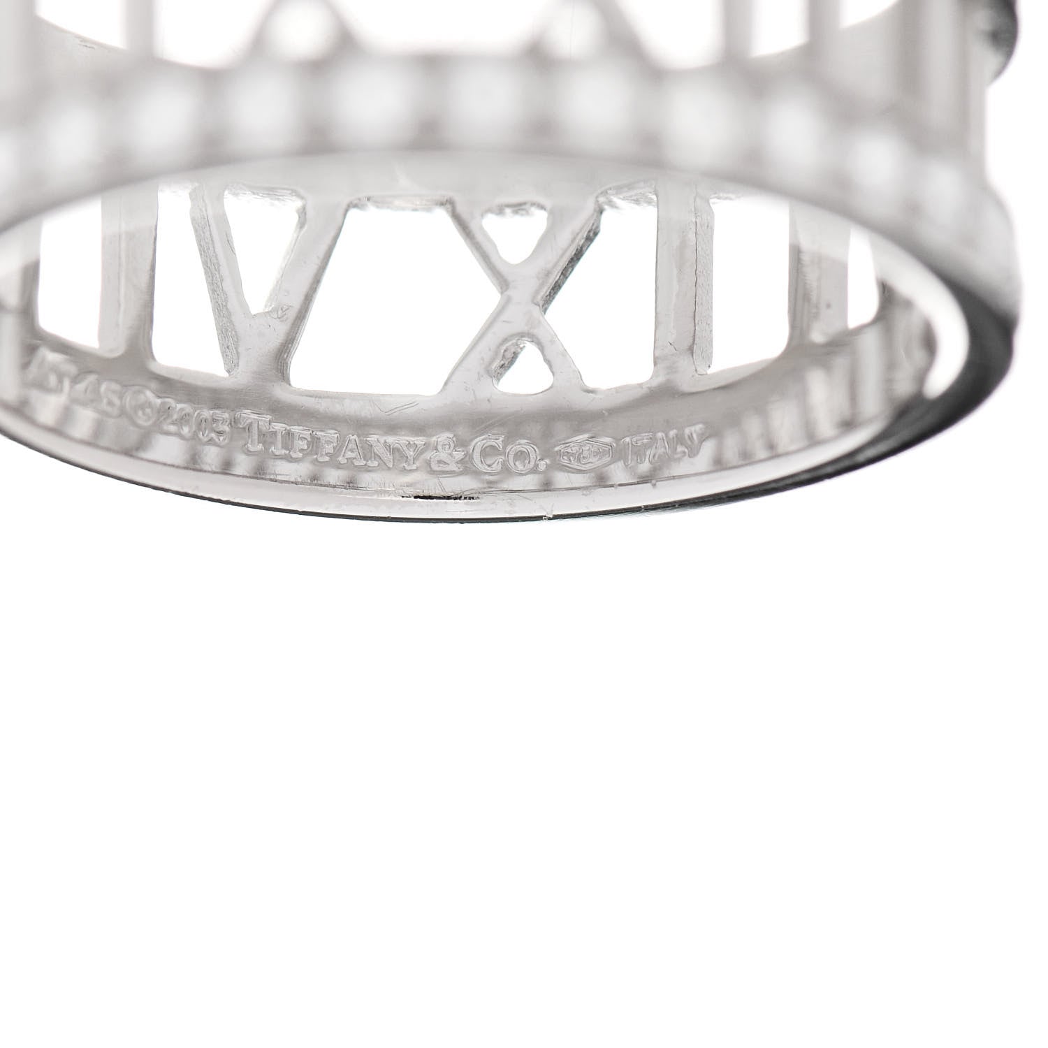 Tiffany 18K White Gold Diamond Wide Atlas Open Ring 60 9 5 of 5