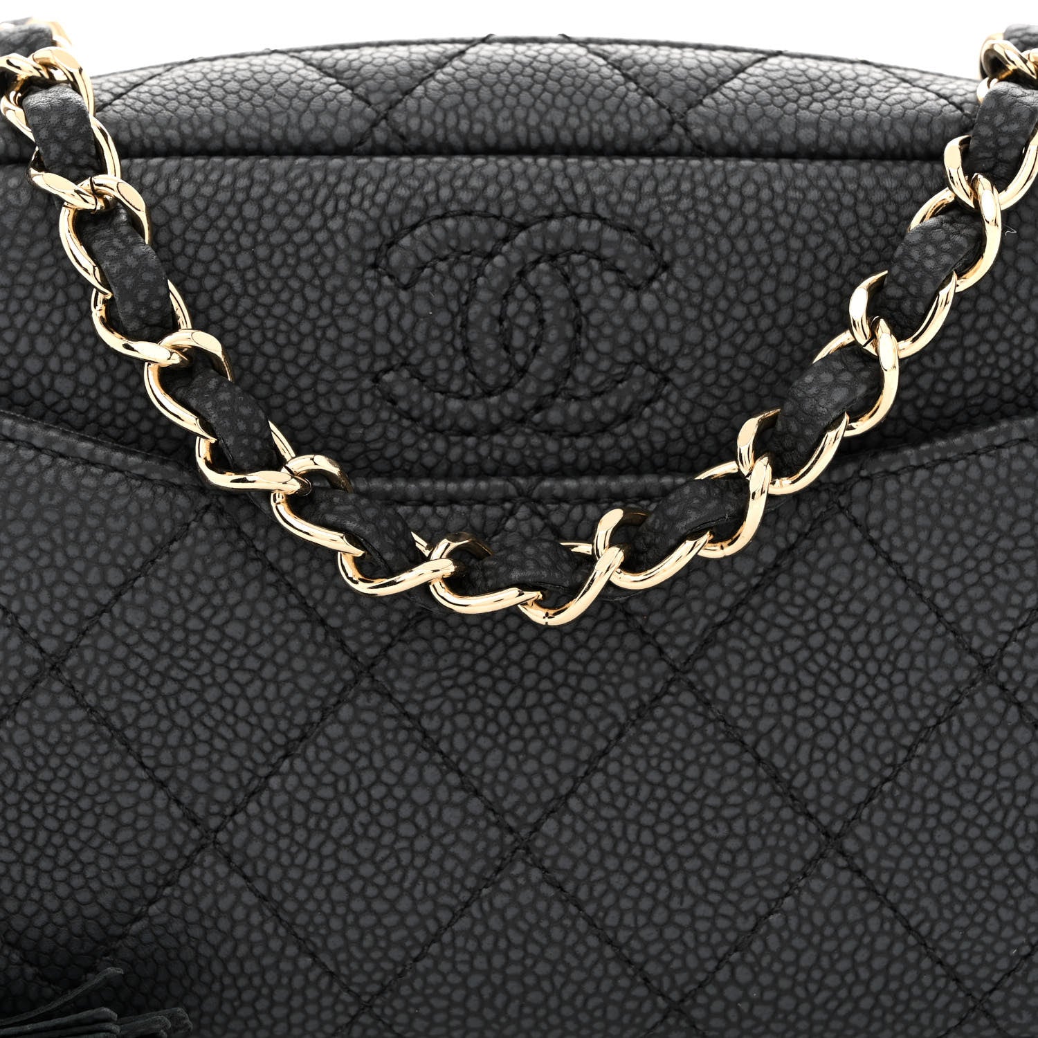 Chanel Iridescent Caviar Quilted Mini Coco Tassel Camera Case Black 8 of 11