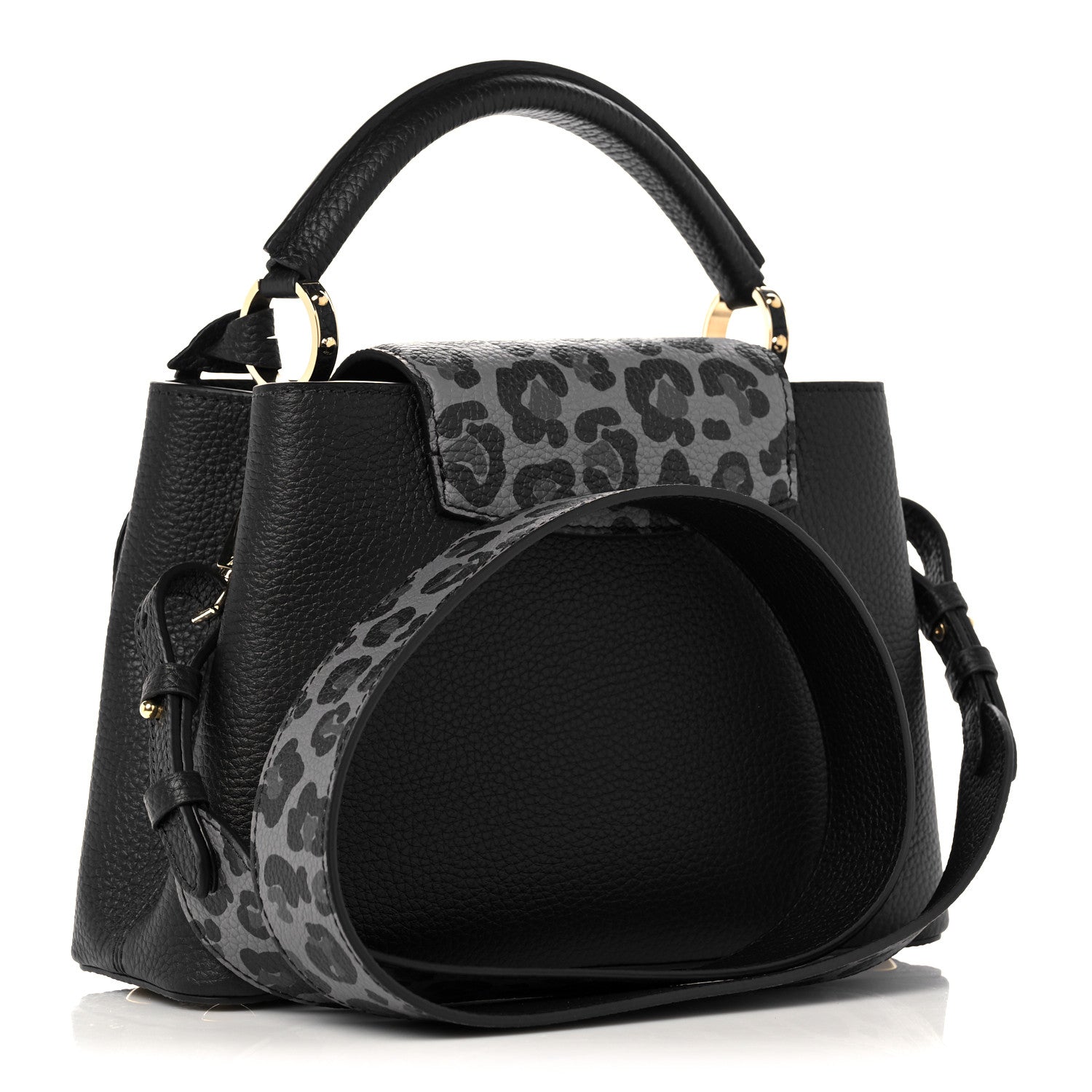 Louis Vuitton Taurillon Capucines Leopard BB Black 2 of 7