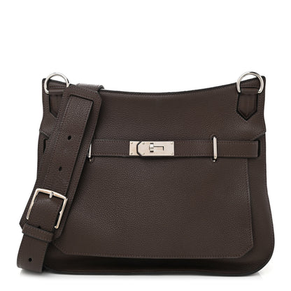 Hermes Taurillon Clemence Jypsiere 34 Chocolate 1 of 11