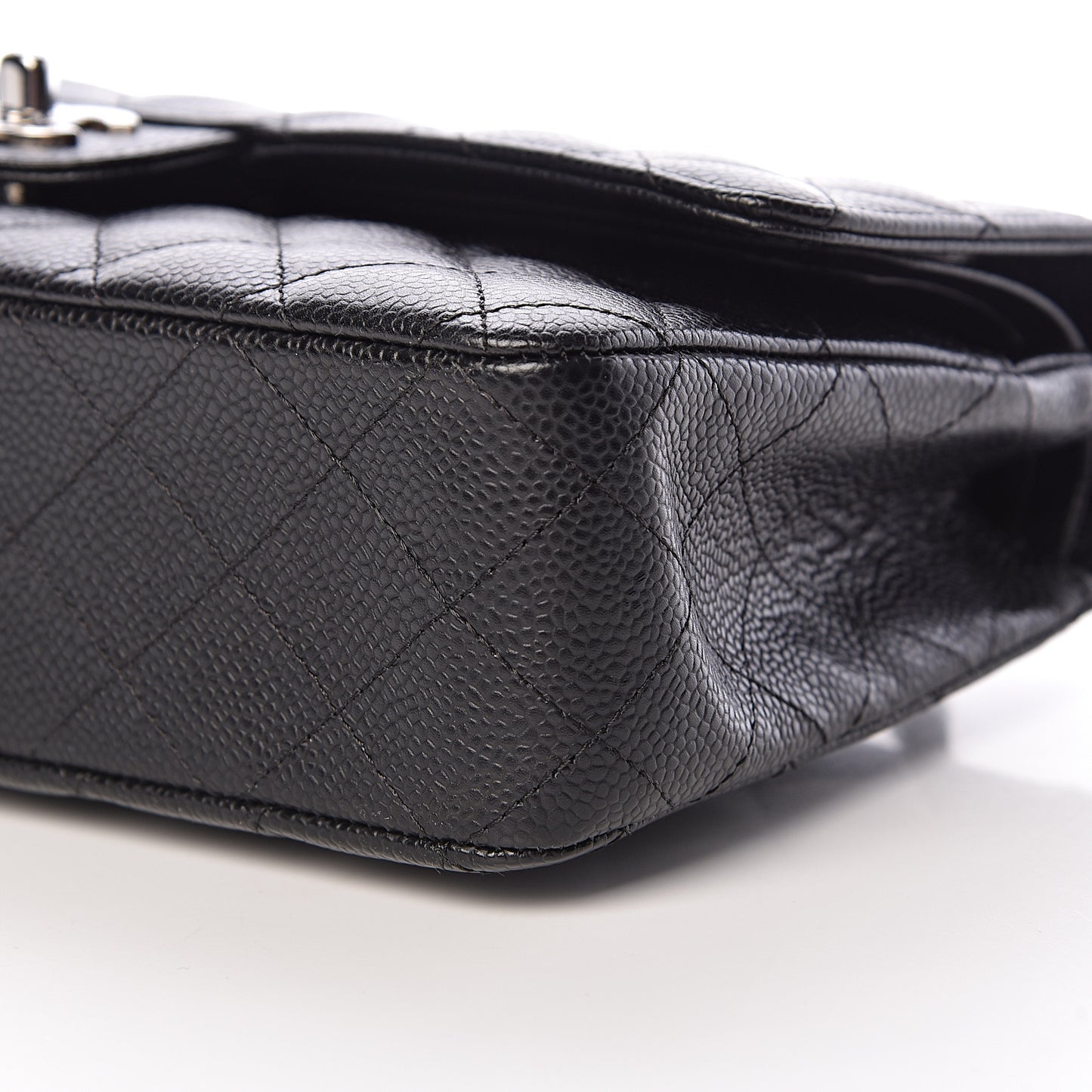 Caviar Quilted Medium Double Flap Black