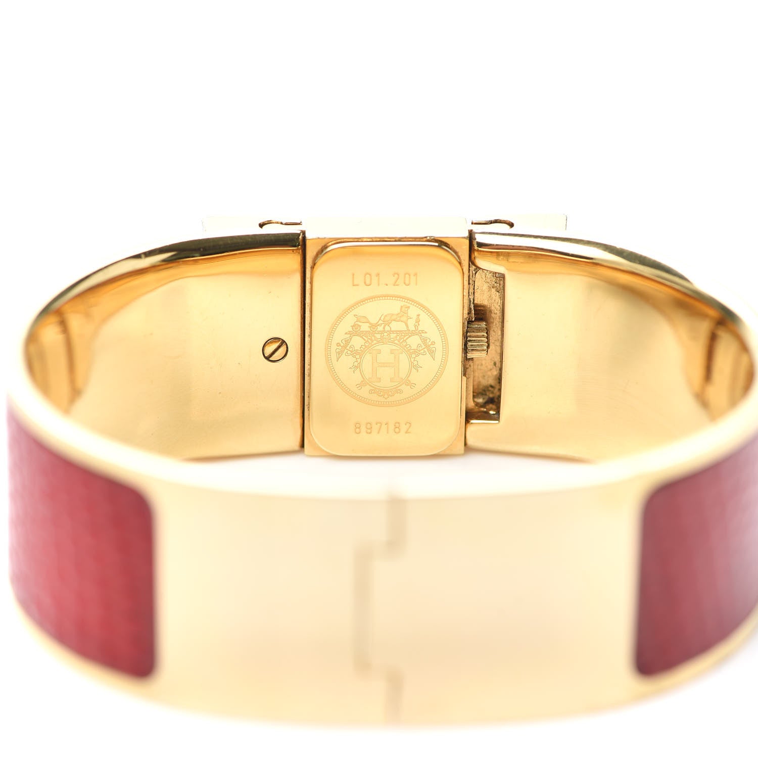 Hermes Stainless Steel Lizard 19mm Loquet Quartz Watch Rouge 3 of 5