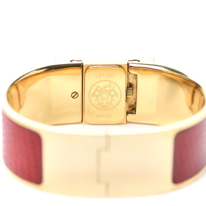 Hermes Stainless Steel Lizard 19mm Loquet Quartz Watch Rouge 3 of 5