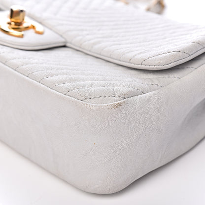 Chanel Calfskin Surpique Chevron Small Flap White 29 of 34