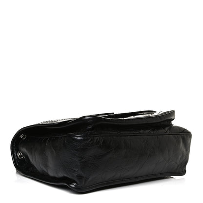 Saint Laurent Crinkled Calfskin Matelasse Monogram Large Niki Chain Satchel Black 3 of 14