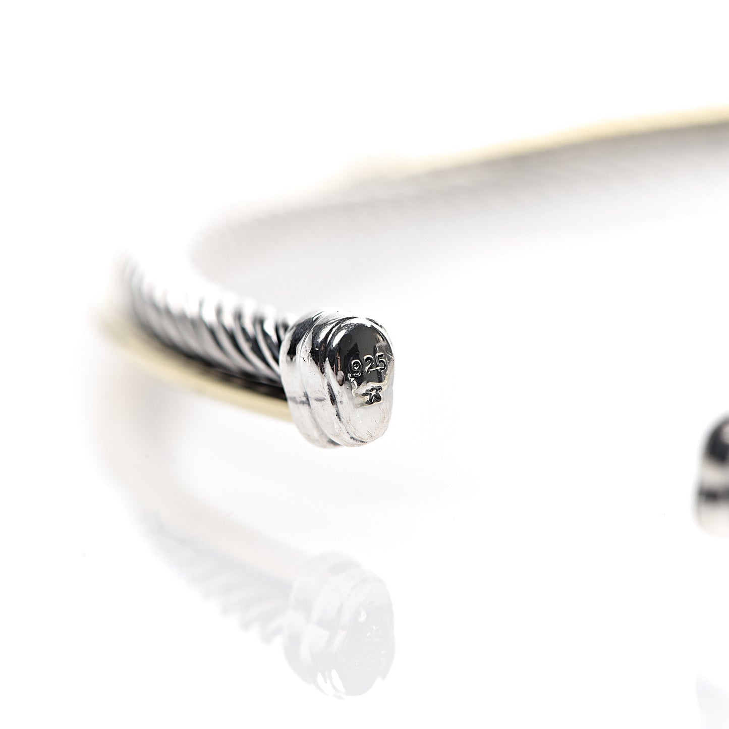 Sterling Silver 18K Yellow Gold 4mm Crossover Cable Choker Necklace