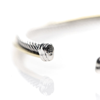 David Yurman Sterling Silver 18K Yellow Gold 4mm Crossover Cable Choker Necklace 4 of 4