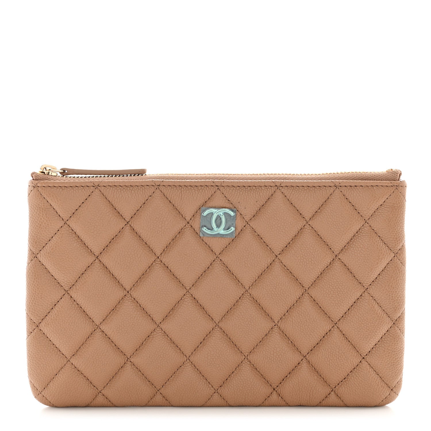 Chanel Caviar Quilted Cosmetic Case Dark Beige 1 of 9