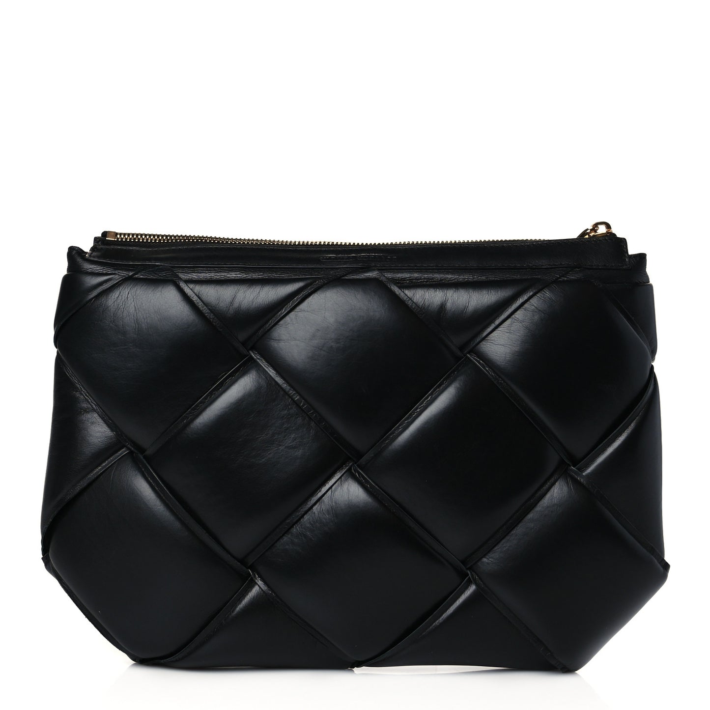 Nappa Maxi Intrecciato Padded Pouch Clutch Black