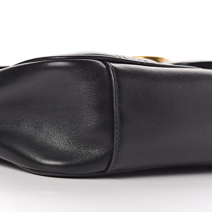 Gucci Calfskin Matelasse Small GG Marmont Shoulder Bag Black 10 of 14
