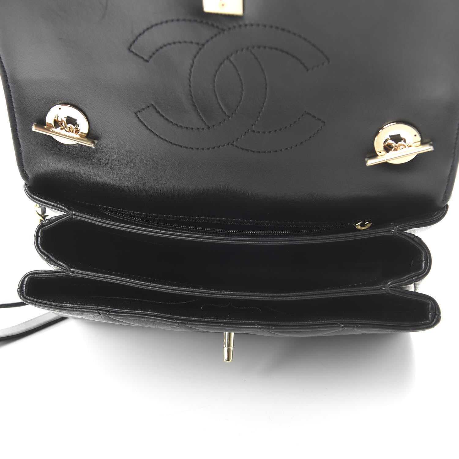 Chanel Lambskin Quilted Small Trendy CC Dual Handle Flap Bag Black 5 of 12