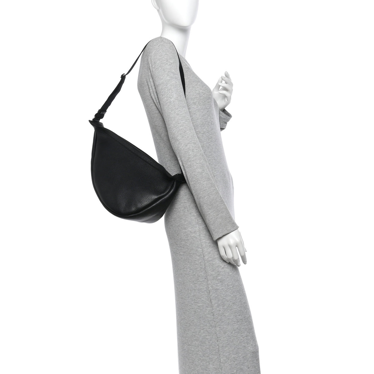 The Row Grained Calfskin Large Slouchy Banana Bag Black 2 of 10